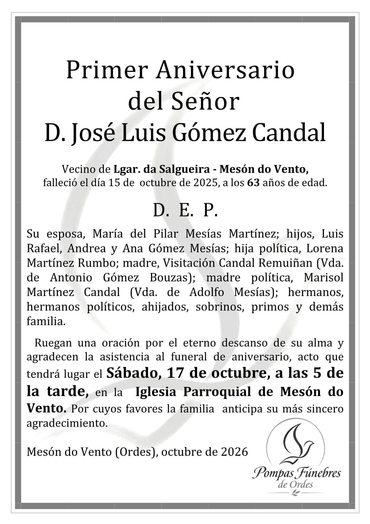 Aniversario de José Luis Gómez Candal